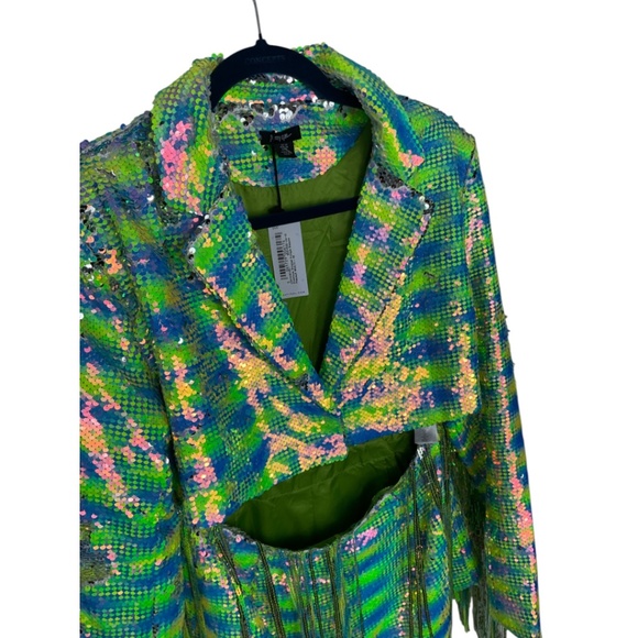 Nasty Gal Fringe Sequin Romper NWT - Picture 5 of 10